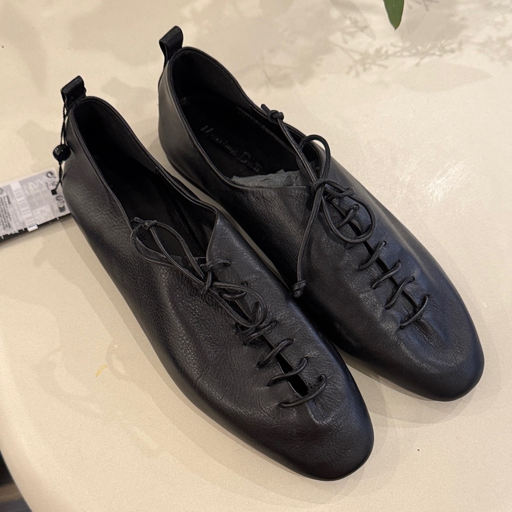 NWT - Massimo Dutti Leather lace up flats us 8